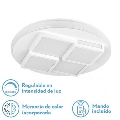 FABRILAMP 159985001  Plafonnier 96w Lavi 3000-4000-6500k 7488lm Blanc 8.5x49x49cm Télécommande+reg.inten.+ Mémoire