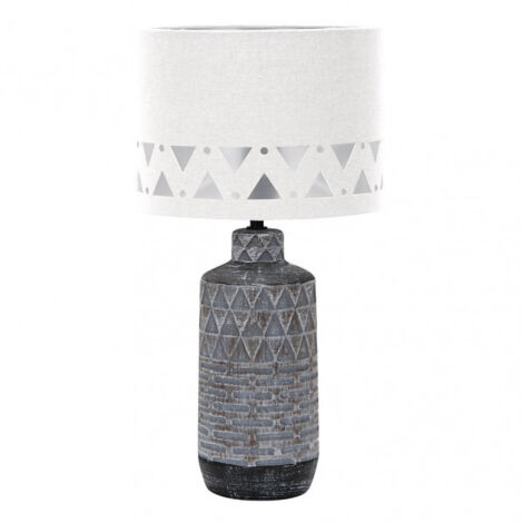 FABRILAMP 160471028  Paralume in Ceramica Mos 1xe27 Zinco Bianco 42,5x24x24 Cm