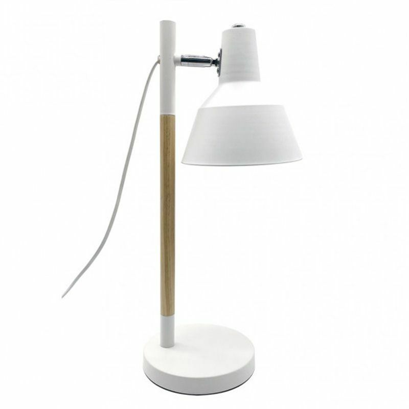 Image of 161171001 Basil Lamp 1xe14 Bianco/faggio 50x17x23 Cm Snodato e Orientabile 350º - Fabrilamp