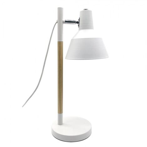 FABRILAMP 161171001 Basil Lampe 1xe14 Blanc/hêtre 50x17x23 Cm Articulé Et Réglable 350º
