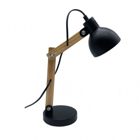 FABRILAMP 161871009 Flexo Blai 1xe14 Noir/hêtre 35x12x22 Cm Articulé