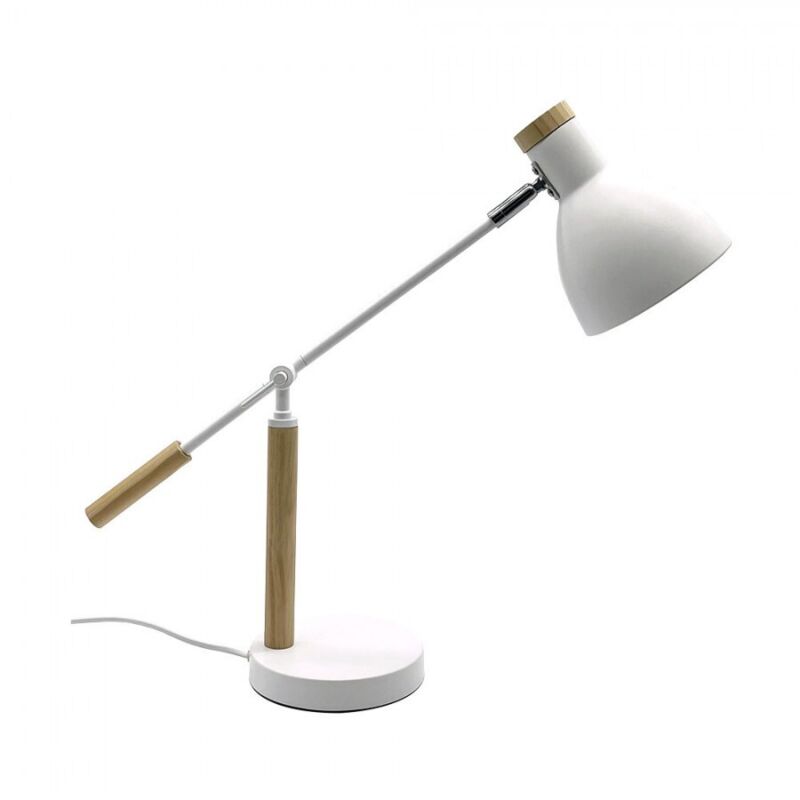 Biel lampe de bureau réglable 1L blanc/hêtre Fabrilamp lampe de bureau orientable à 360