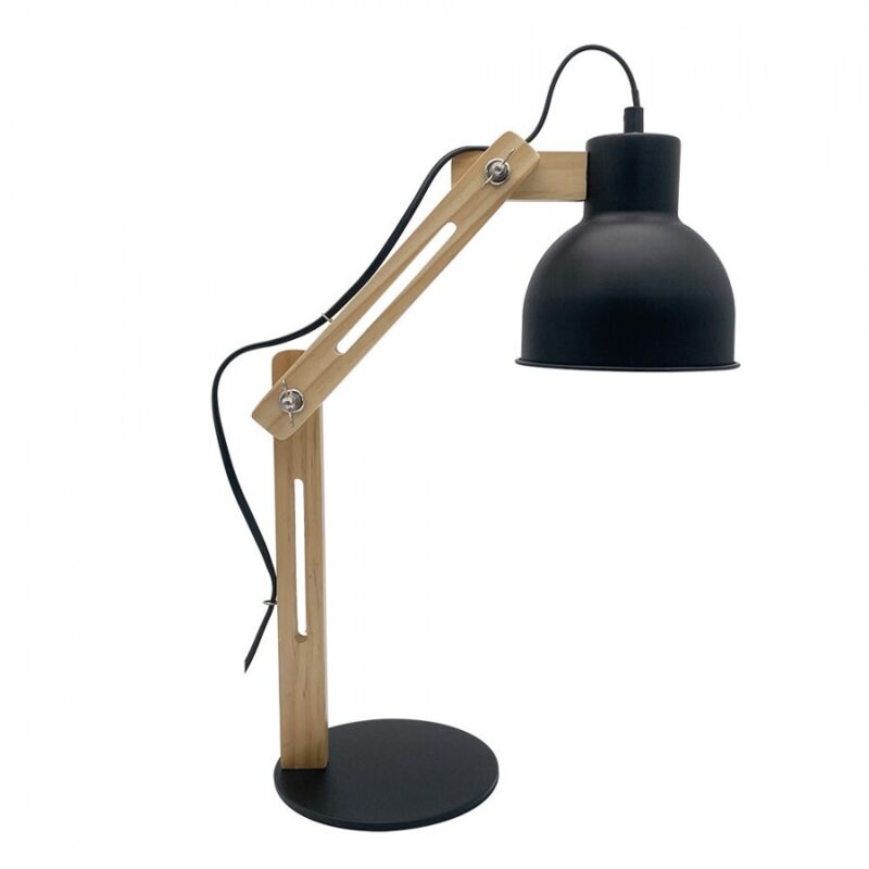 Fabrilamp - Baptista 1 lumière Noir/hêtre Lampe Flexo articulée modèle Baptista