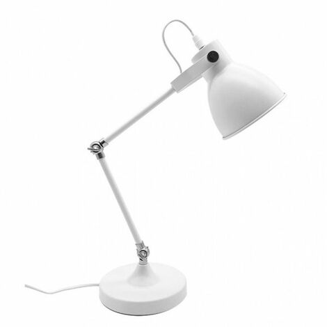 Lampe bureau articulée ARTIC blanc/chrome posée/pince
