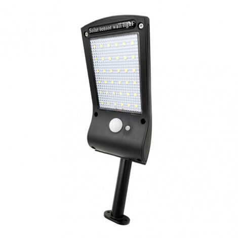 FABRILAMP 166664009 Applique Solaire 6500k Kira Noir 400 Lm Ip65 5x8x24 Cm Capteur Mouvement Et Crépuscule