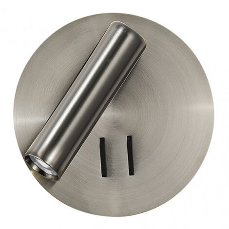 FABRILAMP 171462R03  Appliquer 2+6w 4000k Manet Rond Nickel 130lm Double Puissance 14x14x12 Cm