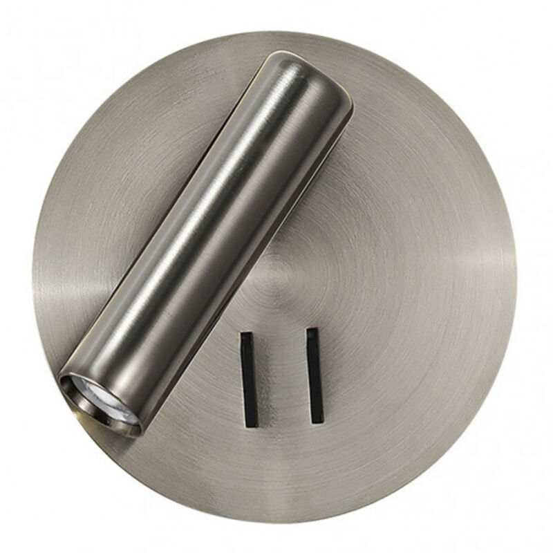 FABRILAMP 171462R03 Appliquer 2+6w 4000k Manet Rond Nickel 130lm Double Puissance 14x14x12 Cm FABRILAMP 171462R03 Appliquer 2+6w 4000k Manet Rond Nickel 130lm Double Puissance 14x14x12 Cm