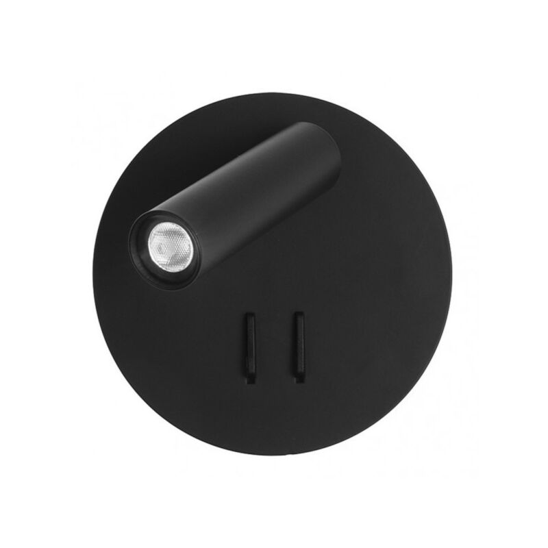 Fabrilamp - Applique 2+6w 4000k manet round black 130lm dual light 14x14x12 cm Fabrilamp - Applique 2+6w 4000k manet round black 130lm dual light 14x14x12 cm