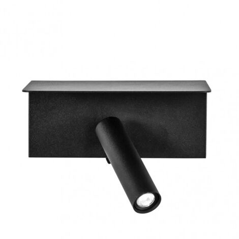 FABRILAMP 171661009 Appliquer 3w 4000k Leonardo Noir C/étagère Y Usb 150lm C/interrupteur 14x18x14cm Orientb