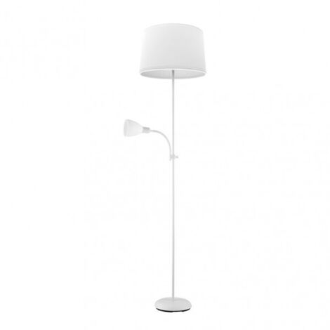 FABRILAMP 175242001  Pie De Salon Rilon 1xe27+1xe14 C/lector Blanco  Pantalla Blanca 175,5x40x40 Cm