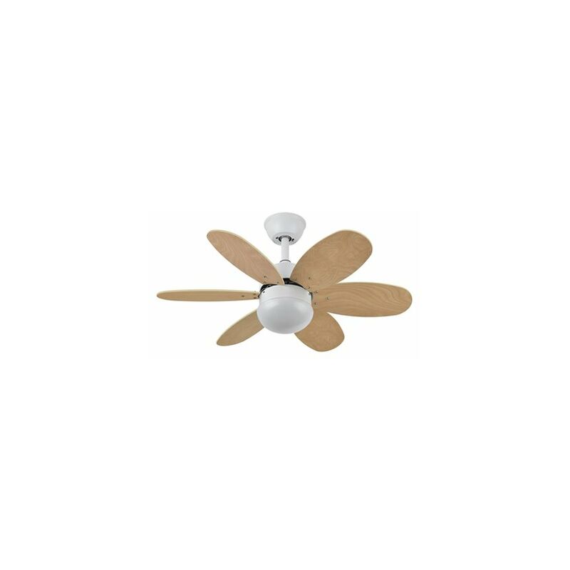 Image of Ventilatore da soffitto dc Alves 2xE27 Bianco 6 Pale