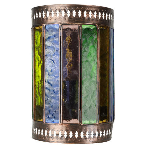 FABRILAMP AKUNADECOR Handgemachte Wandlampe Casablanca 1xe27 Braun/Farben 25x1 De .6d
