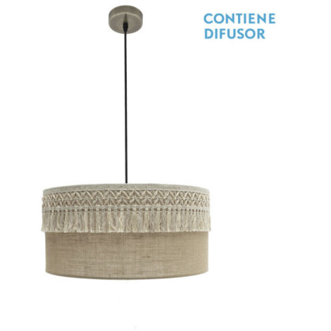 FABRILAMP AKUNADECOR Lampada a sospensione De Con paralume beige Modello Ekaterina