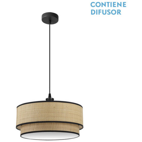 FABRILAMP AKUNADECOR Pendelleuchte De 2Lights Modell Roque Natur/schwarz