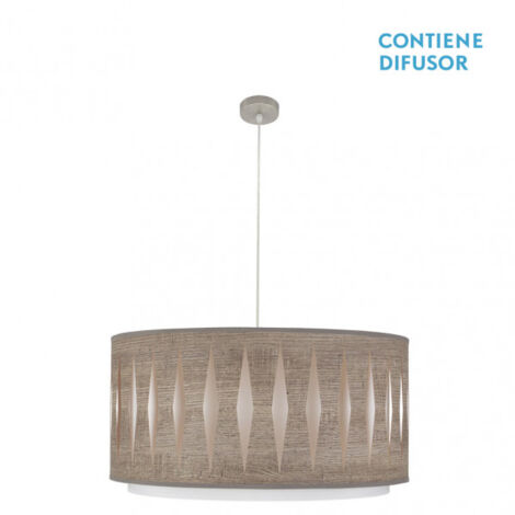FABRILAMP Alexandra Pendelleuchte mit Lampenschirm Nickel grau Holz Modell