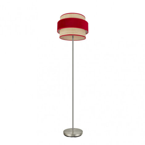 FABRILAMP Boden De Salon Reyes 1xe27 Nickel/natur-rot 160x40x40 cm