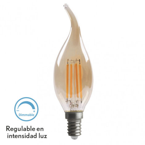 FABRILAMP Bombilla Filamento Bohemia 11,5x3,5d 4w Regulable E14 330lm Ambar 2700k