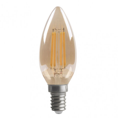 FABRILAMP Bombilla Filamento Vela 10x3,5d 4w 380lm E14 Ambar 2700k