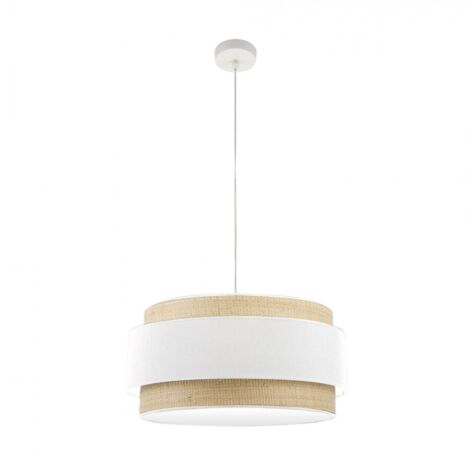 FABRILAMP Ciondolo a 3 luci modello KANDY bianco/naturale
