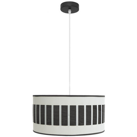 FABRILAMP Ciondolo Ivanna 1xe27 nero/bianco-legno nero Regx40x40 Cm