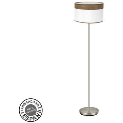 FABRILAMP Cloe 1xe27 Cuir/bois blanc foncé 162x40x40 cm Plancher du salon