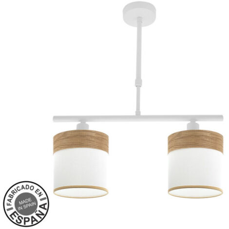 FABRILAMP Cloe Lamp 2xe14 White/white/light wood Regx43x14 cm