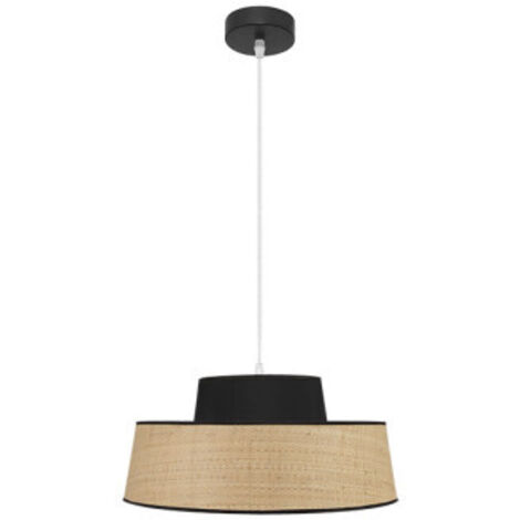 FABRILAMP Colgante 1xE27 modelo Jia Natural/negro Regulable