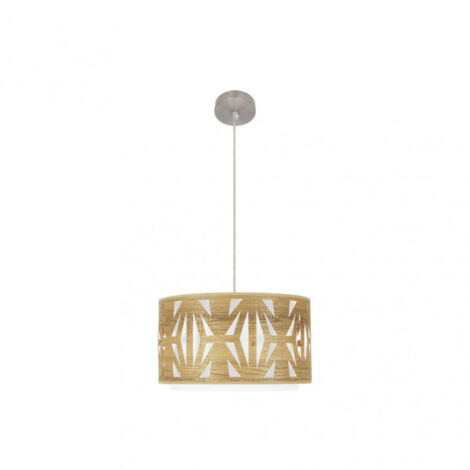 FABRILAMP Colgante 1xE27 modelo Katerina Niquel/madera Clara Regulable