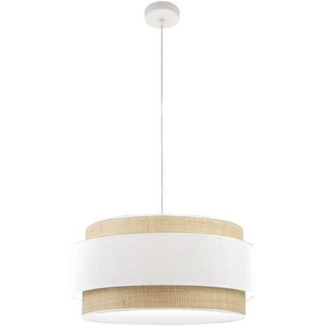 FABRILAMP Colgante 3 luces modelo KANDY natural/blanco
