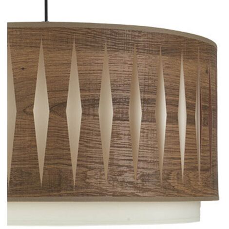 FABRILAMP Colgante 3LUCES modelo Alexandra Cuero/madera Oscura