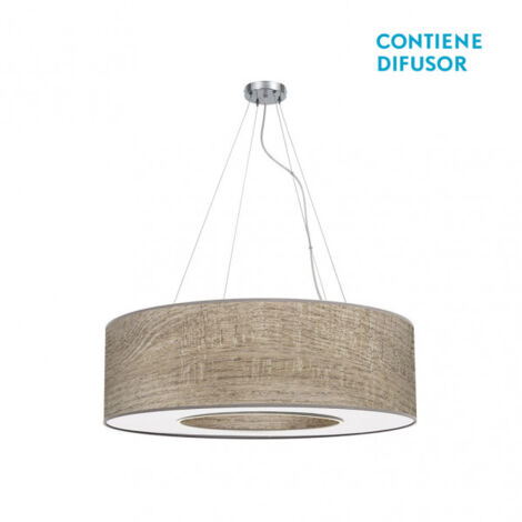 FABRILAMP Colgante acabado en color madera Gris Mediano modelo Haiti 4luces