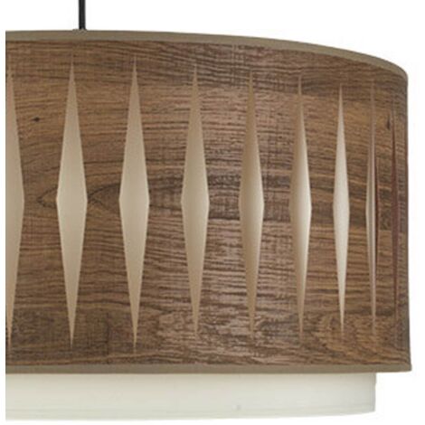 FABRILAMP Colgante ALEXANDRA Cuero/madera Oscura Regulable
