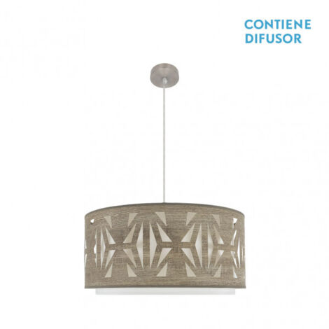 FABRILAMP Colgante de color madera Gris/Niquel modelo Katerina Regulable