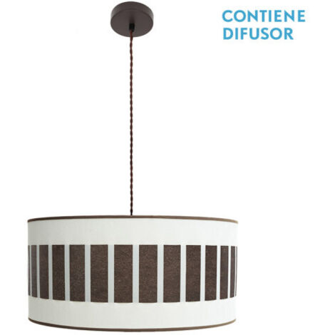 FABRILAMP Colgante Ivanna 2xe27 Marron/blanco-oxido Regx50x50 Cm