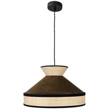 FABRILAMP Colgante MARRON con ribete en negro modelo Fabrizio