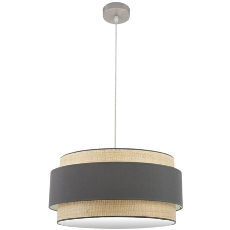 FABRILAMP Colgante modelo Kandy Natural/gris 3 luces