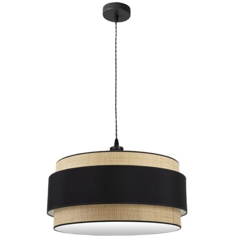 FABRILAMP Colgante Natural/negro 3luces modelo Kandy