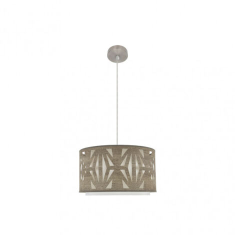 FABRILAMP Colgante Niquel/madera Gris modelo Katerina 1xE27 Regulable