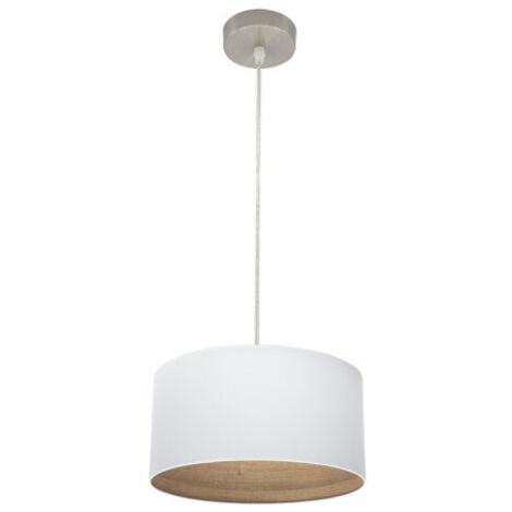 FABRILAMP Colgante Tatiana 1xe27 Niquel/blanco-mad.Clara Regx30x30 Cm