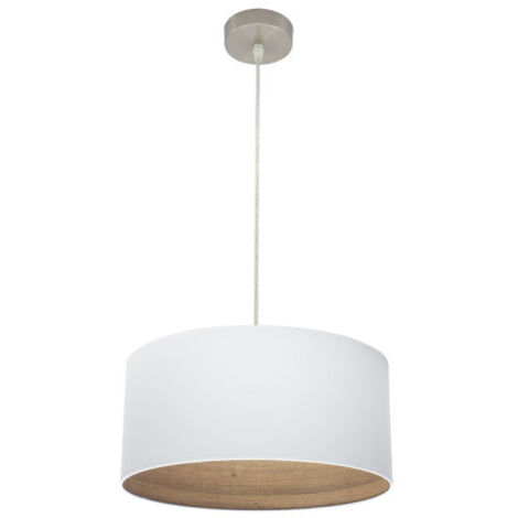 FABRILAMP Colgante Tatiana 1xe27 Niquel/blanco-mad.Clara Regx40x40 Cm