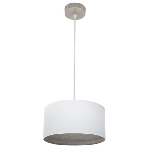 FABRILAMP Colgante Tatiana 1xe27 Niquel/blanco-mad.Gris Regx30x30 Cm
