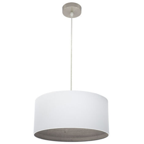 FABRILAMP Colgante Tatiana 1xe27 Niquel/blanco-mad.Gris Regx40x40 Cm