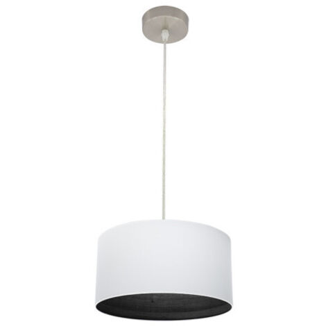 FABRILAMP Colgante Tatiana 1xe27 Niquel/blanco-mad.Negra Regx30x30 Cm