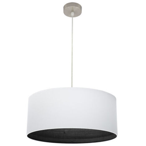 FABRILAMP Colgante Tatiana 1xe27 Niquel/blanco-mad.Negra Regx50x50 Cm