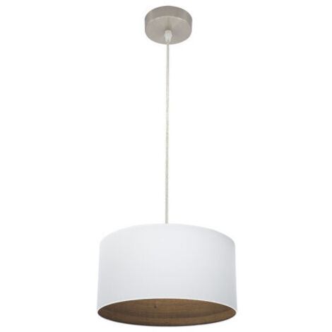 FABRILAMP Colgante Tatiana 1xe27 Niquel/blanco-mad.Oscura Regx30x30 Cm