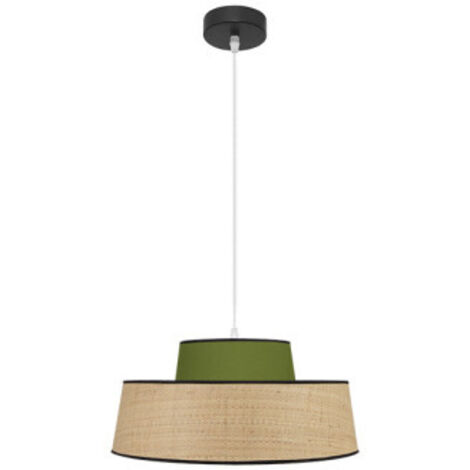 FABRILAMP Colgante verde/Natural modelo Jia 1luz