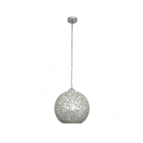 FABRILAMP Dimmbare Pendelleuchte de 1 Licht Modell Tenor Mosaik Chrom