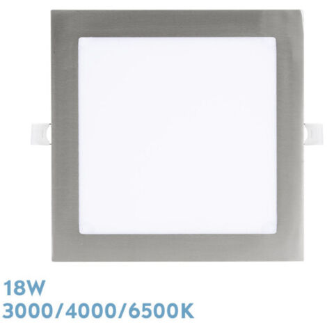 FABRILAMP Downlight encastré Abaco 18w 3000-4000-6500k Nickel 1620lm Square 1,3x22,5x22,5cm Cut 20d