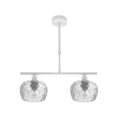 FABRILAMP Estela Lampe 2xe14 Weiß Regx41x13 Cm Mit Transparentem Geschliffenem Glas