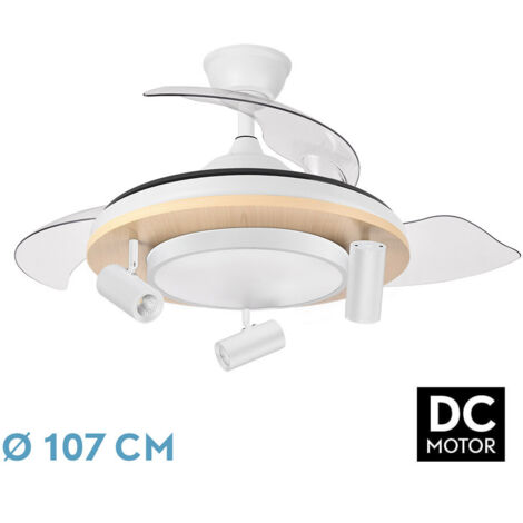 FABRILAMP Fan Dc Gladiator 59w White/beech 3asp.107d 6980lm 3000-4500-6500k Remote+memory+timer